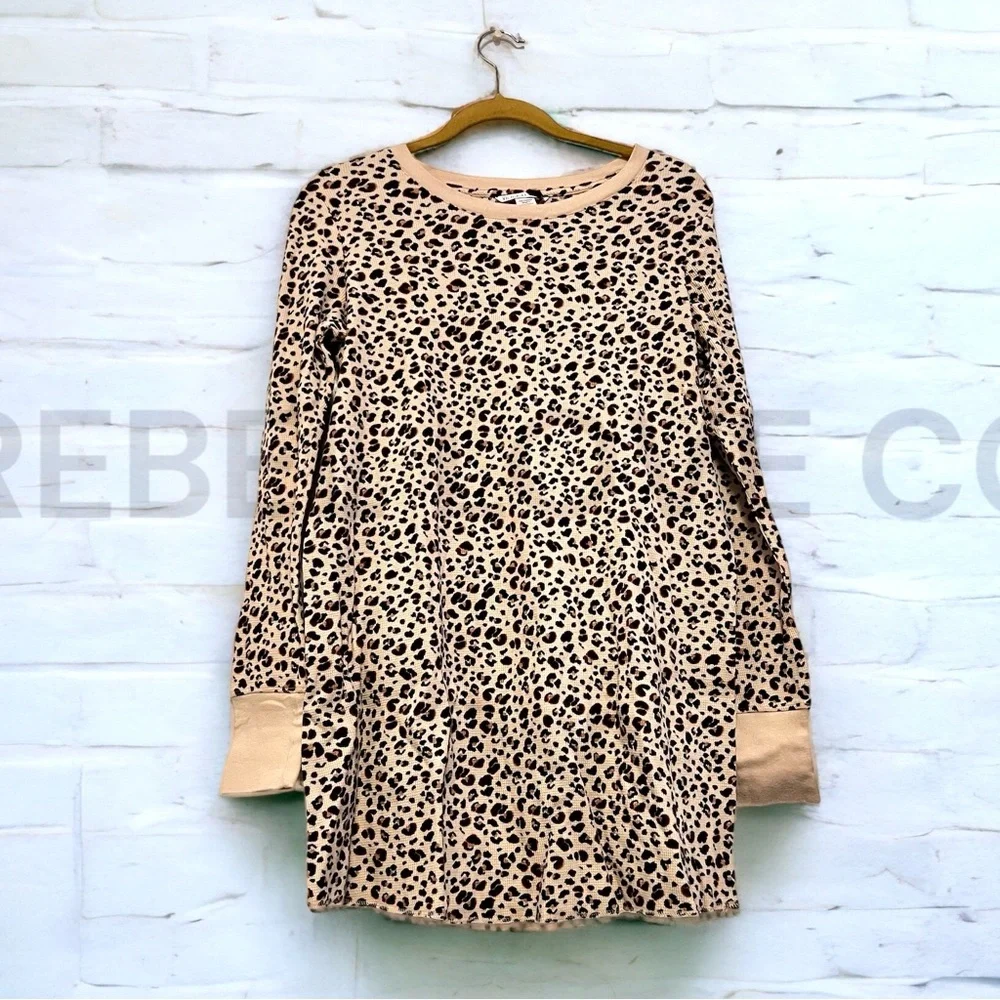 Victoria’s Secret Leopard Print Thermal Long Sleeve Night Shirt New With Tags